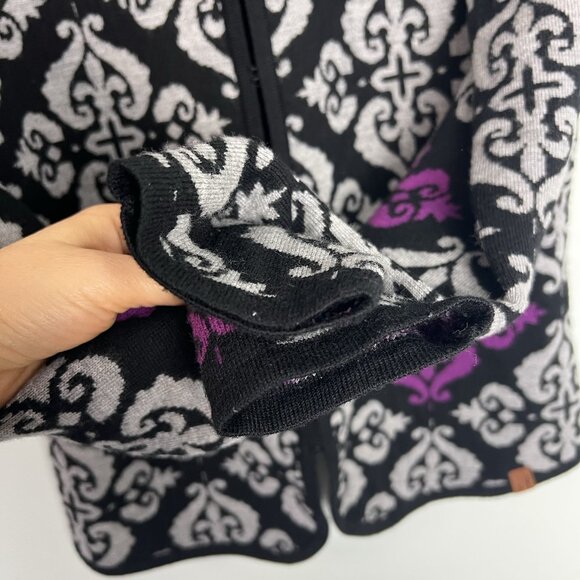 Neve Merino Wool Womens M Geometric Cardigan Jacket Warm Winter Artsy Office - Picture 3 of 9